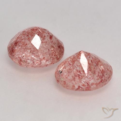 2.38 ct natürliche hellrose-rosa Erdbeerquarz-Edelsteine, Runden, Transparent