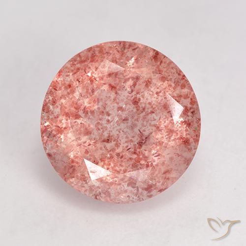 3.47ct Natürlicher hellrose-rosa Erdbeerquarz, Runden, Lichtdurchlässig