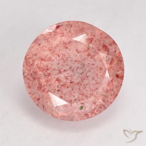 3.61ct Natürlicher hellrose-rosa Erdbeerquarz, Runden, Lichtdurchlässig