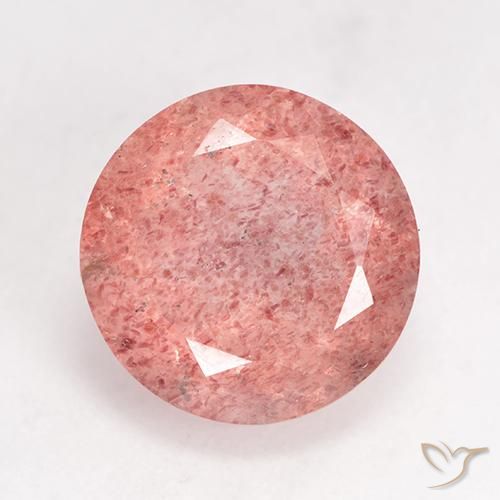 3.54ct Natürlicher Himbeerrosa Erdbeerquarz, Runden, Lichtdurchlässig