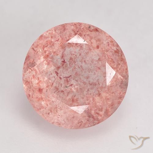 3.92ct Natürlicher hellrose-rosa Erdbeerquarz, Runden, Lichtdurchlässig
