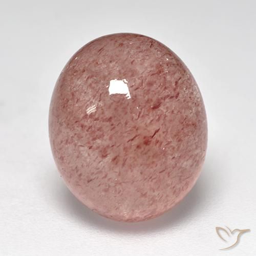7.58ct Natürlicher Mittel-Hellrosa Erdbeerquarz, Oval, Lichtdurchlässig
