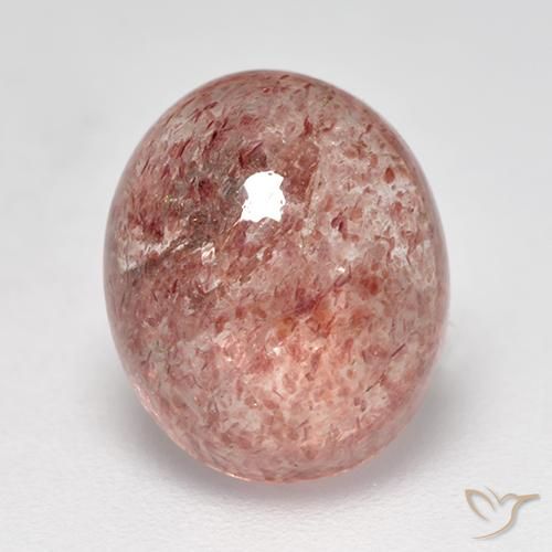 3.85ct Natürlicher rose-rosa Erdbeerquarz, Oval, Lichtdurchlässig