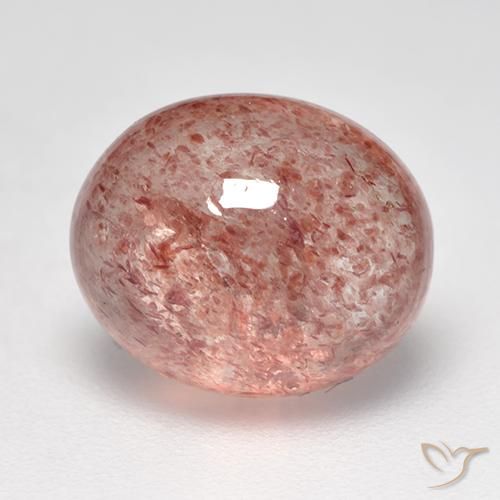 9,17 ctw natürlicher rose-rosa Erdbeerquarz, Oval, Lichtdurchlässig