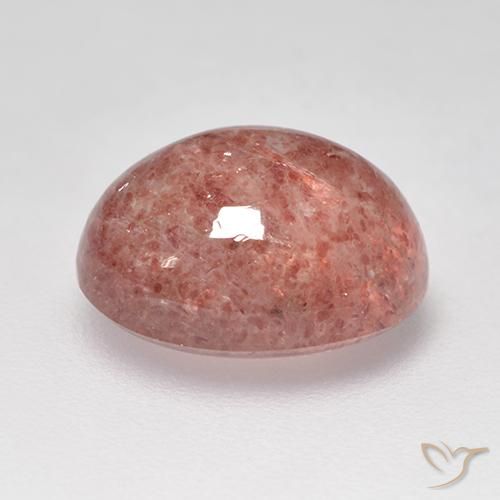 9,17 ctw natürlicher rose-rosa Erdbeerquarz, Oval, Lichtdurchlässig