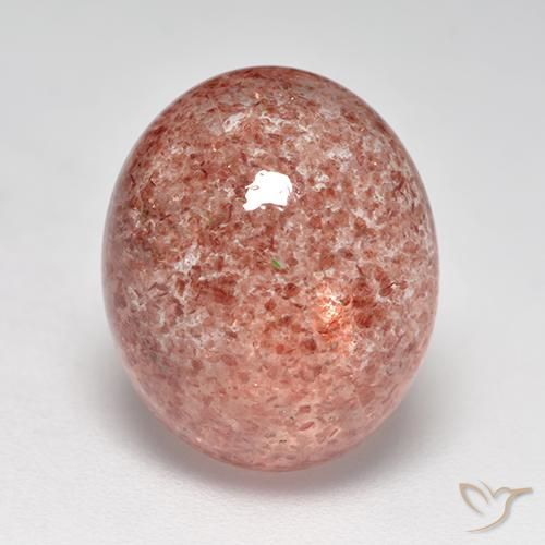 8.00ct Natürlicher Mittelrosa Erdbeerquarz, Oval, Lichtdurchlässig
