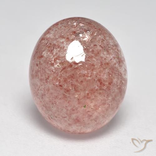 5.78ct Natürlicher hellrosa Erdbeerquarz, Oval, Lichtdurchlässig
