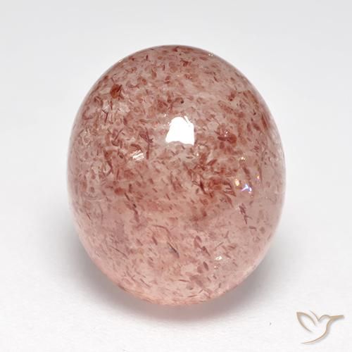 7.15ct Natürlicher hellrosa Erdbeerquarz, Oval, Lichtdurchlässig