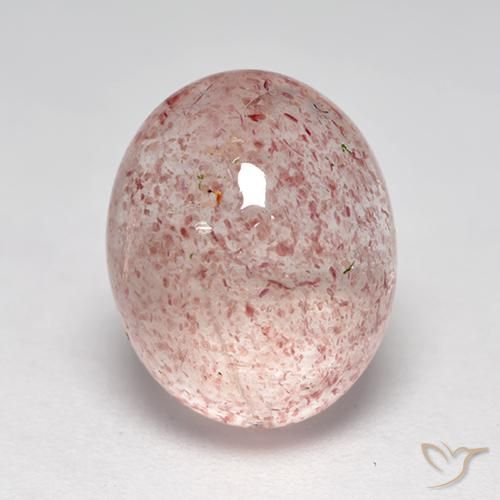 4.81ct Natürlicher Flamingorosa Erdbeerquarz, Oval, Transparent