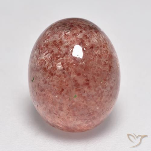 5.97ct Natürlicher Leuchtend rosa Erdbeerquarz, Oval, Lichtdurchlässig