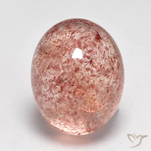 5.28ct Natürlicher Mittel-Hellrosa Erdbeerquarz, Oval, Lichtdurchlässig