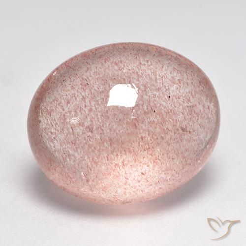 9,17 ctw natürlicher Erdiges Rosa Erdbeerquarz, Oval, Lichtdurchlässig