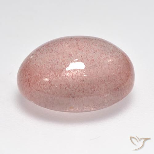 9,17 ctw natürlicher Erdiges Rosa Erdbeerquarz, Oval, Lichtdurchlässig
