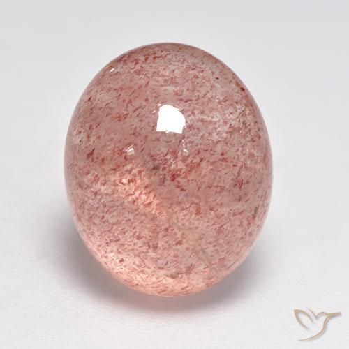 8.24ct Natürlicher Erdiges Rosa Erdbeerquarz, Oval, Lichtdurchlässig