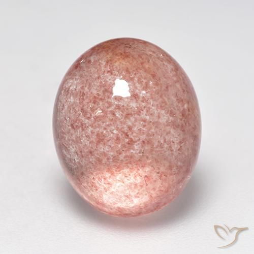 6.70ct Natürlicher Mittel-Hellrosa Erdbeerquarz, Oval, Lichtdurchlässig