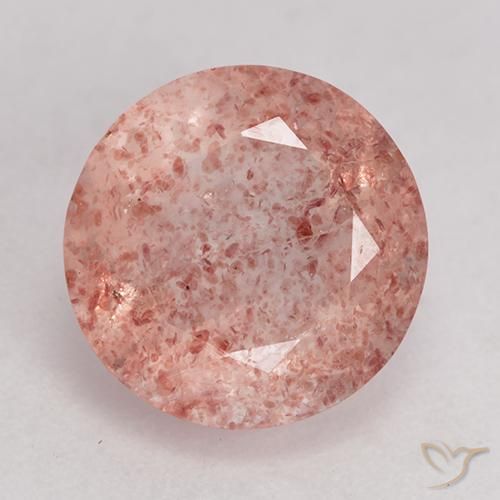 3.62ct Natürlicher Erdiges Rosa Erdbeerquarz, Runden, Transparent