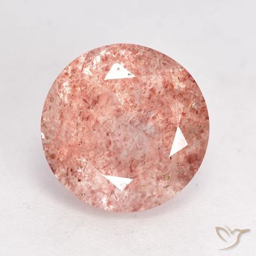 3.51ct Natürlicher Mittel-Hellrosa Erdbeerquarz, Runden, Lichtdurchlässig
