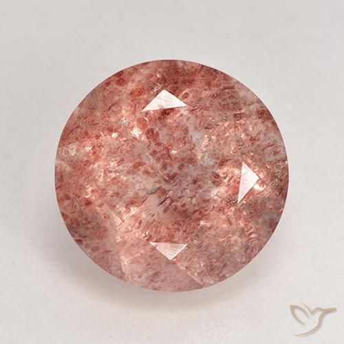 3.64ct Natürlicher Indisches Rot Erdbeerquarz, Runden, Lichtdurchlässig