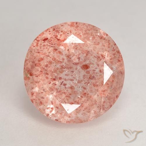 3.77ct Natürlicher Mittelrosa Erdbeerquarz, Runden, Lichtdurchlässig