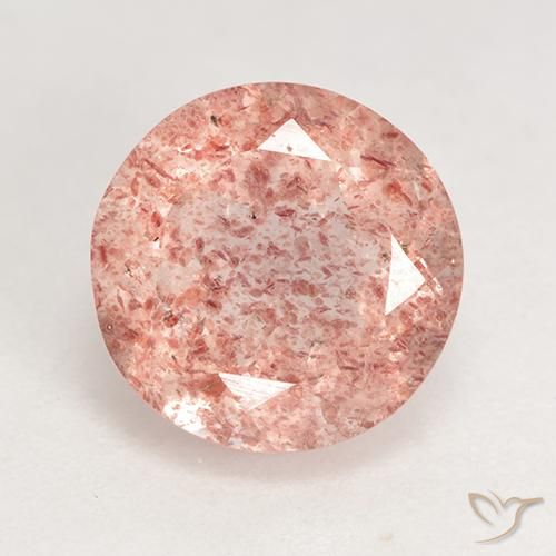 3.60ct Natürlicher Mittelrosa Erdbeerquarz, Runden, Lichtdurchlässig