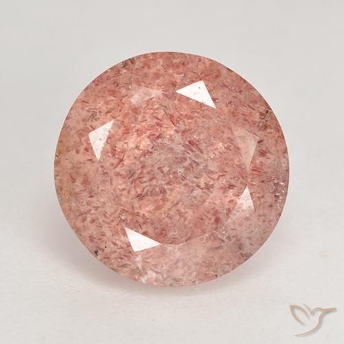 3.61ct Natürlicher Mittelrosa Erdbeerquarz, Runden, Lichtdurchlässig