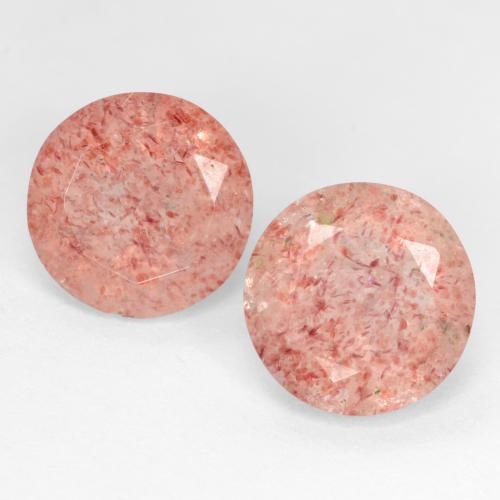 4,60 ct natürliche rosafarbener Erdbeerquarz-Edelsteine, Rundschliff, Lichtdurchlässig