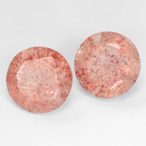 4,60 ct natürliche rosafarbener Erdbeerquarz-Edelsteine, Rundschliff, Lichtdurchlässig