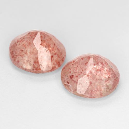 4,60 ct natürliche rosafarbener Erdbeerquarz-Edelsteine, Rundschliff, Lichtdurchlässig