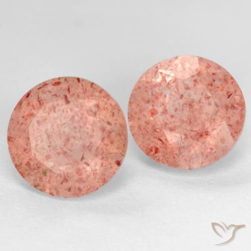 5.63 ct natürliche Pfirsichrose Rosa Erdbeerquarz-Edelsteine, Runden, Lichtdurchlässig