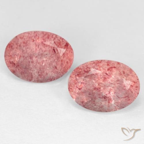 2.82ctw Natürlicher Kaugummi Rosa Erdbeerquarz, Oval, Lichtdurchlässig