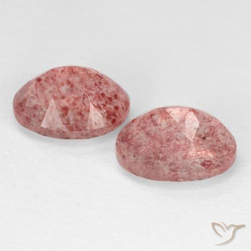 2.82 ct natürliche Mittelrosa Erdbeerquarz-Edelsteine, Oval, Lichtdurchlässig