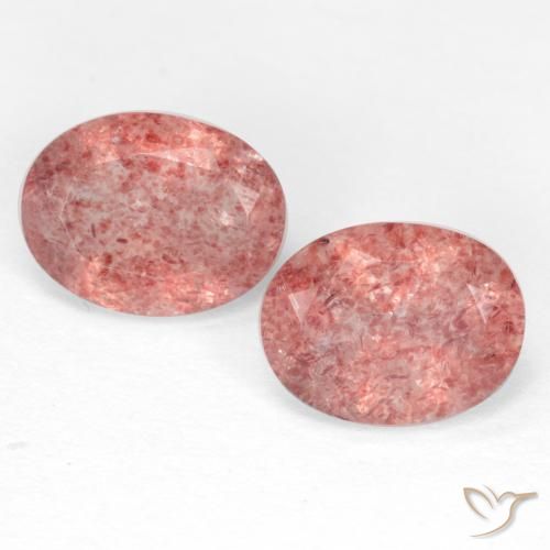2.36ctw Natürlicher rose-rosa Erdbeerquarz, Oval, Lichtdurchlässig