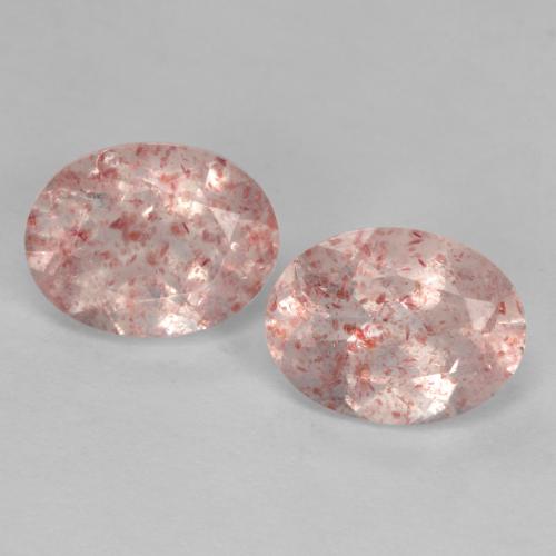 2,47 ct natürliche rosafarbener Erdbeerquarz-Edelsteine, Oval Schliff, Transparent