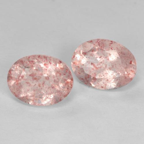 2,47 ct natürliche rosafarbener Erdbeerquarz-Edelsteine, Oval Schliff, Transparent