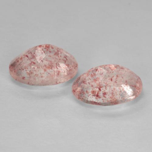 2,47 ct natürliche rosafarbener Erdbeerquarz-Edelsteine, Oval Schliff, Transparent