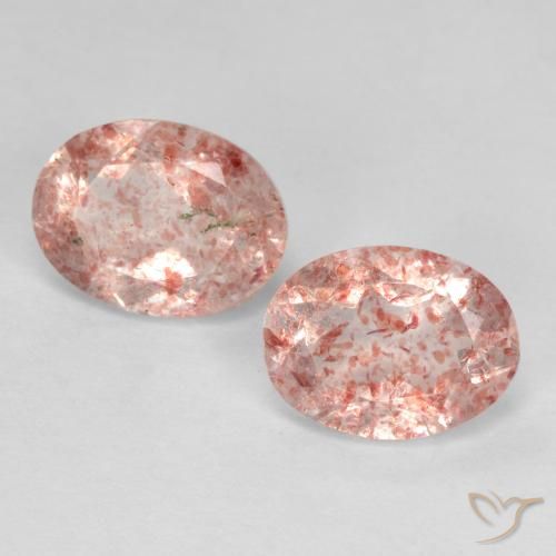 2.34ctw Natürlicher Erdiges Rosa Erdbeerquarz, Oval, Lichtdurchlässig