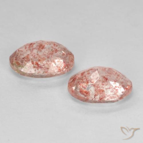 2.34 ct natürliche Erdiges Rosa Erdbeerquarz-Edelsteine, Oval, Lichtdurchlässig