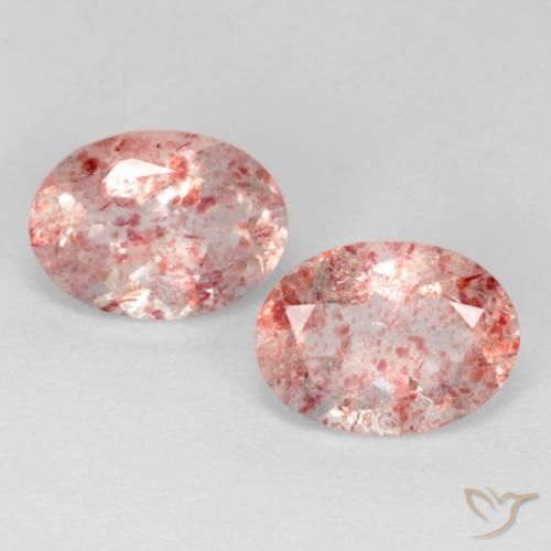 2.47ctw Natürlicher Helles Hot Pink Erdbeerquarz, Oval, Transparent