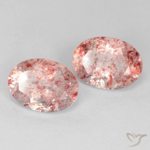 2.47 ct natürliche Helles Hot Pink Erdbeerquarz-Edelsteine, Oval, Transparent