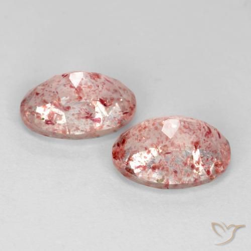 2.47 ct natürliche Helles Hot Pink Erdbeerquarz-Edelsteine, Oval, Transparent