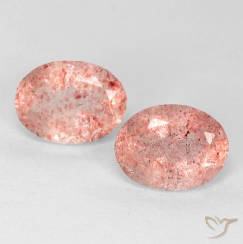 2.34ctw Natürlicher Erdiges Rosa Erdbeerquarz, Oval, Lichtdurchlässig