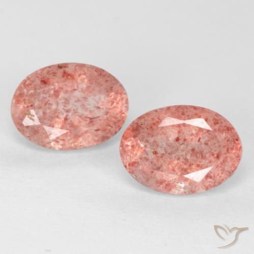 2.49ctw Natürlicher hellrose-rosa Erdbeerquarz, Oval, Lichtdurchlässig