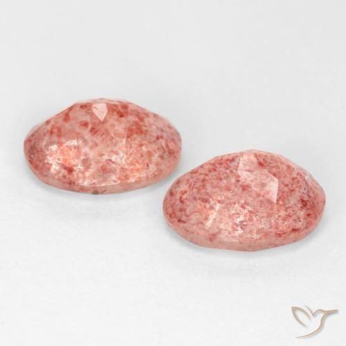 2.49 ct natürliche hellrose-rosa Erdbeerquarz-Edelsteine, Oval, Lichtdurchlässig