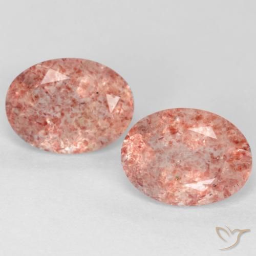 2.29ctw Natürlicher hellrose-rosa Erdbeerquarz, Oval, Lichtdurchlässig