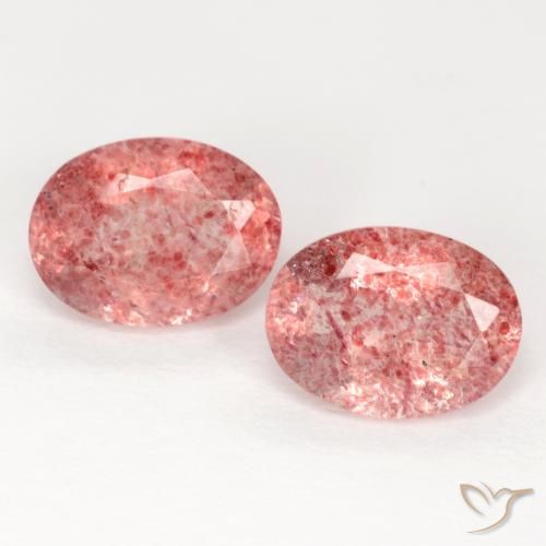 2.35ctw Natürlicher Himbeerrosa Erdbeerquarz, Oval, Lichtdurchlässig