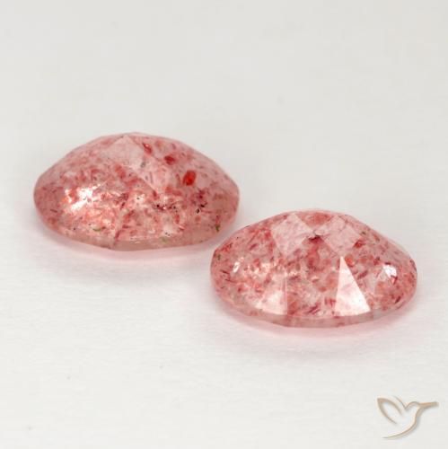 2,24 ct natürliche rosafarbener Erdbeerquarz-Edelsteine, Oval Schliff, Lichtdurchlässig