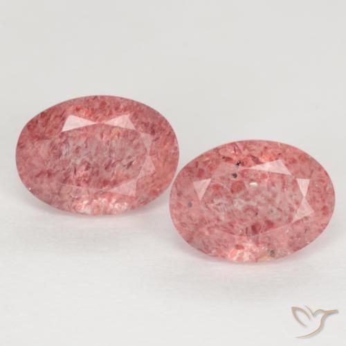 2.75ctw Natürlicher rötlich-rosa Erdbeerquarz, Oval, Lichtdurchlässig