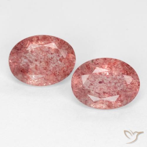 2.34ctw Natürlicher rose-rosa Erdbeerquarz, Oval, Lichtdurchlässig