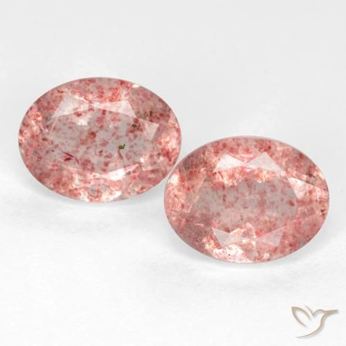 2.62ctw Natürlicher hellrose-rosa Erdbeerquarz, Oval, Transparent