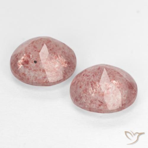 2.35 ct natürliche Erdiges Rosa Erdbeerquarz-Edelsteine, Runden, Lichtdurchlässig